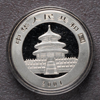2001 China 1 oz Panda Silver Coin Bu