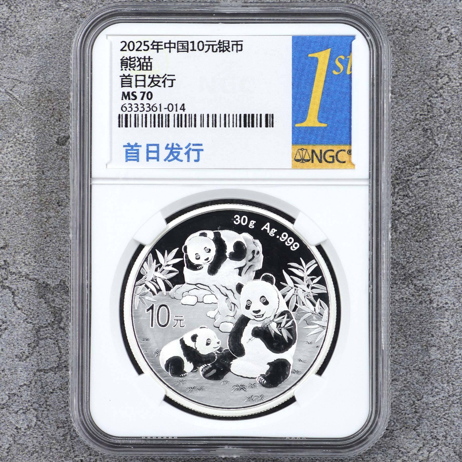 2025 China 10 Yuan 30g Ag.999 Panda Silver Coin NGC MS70