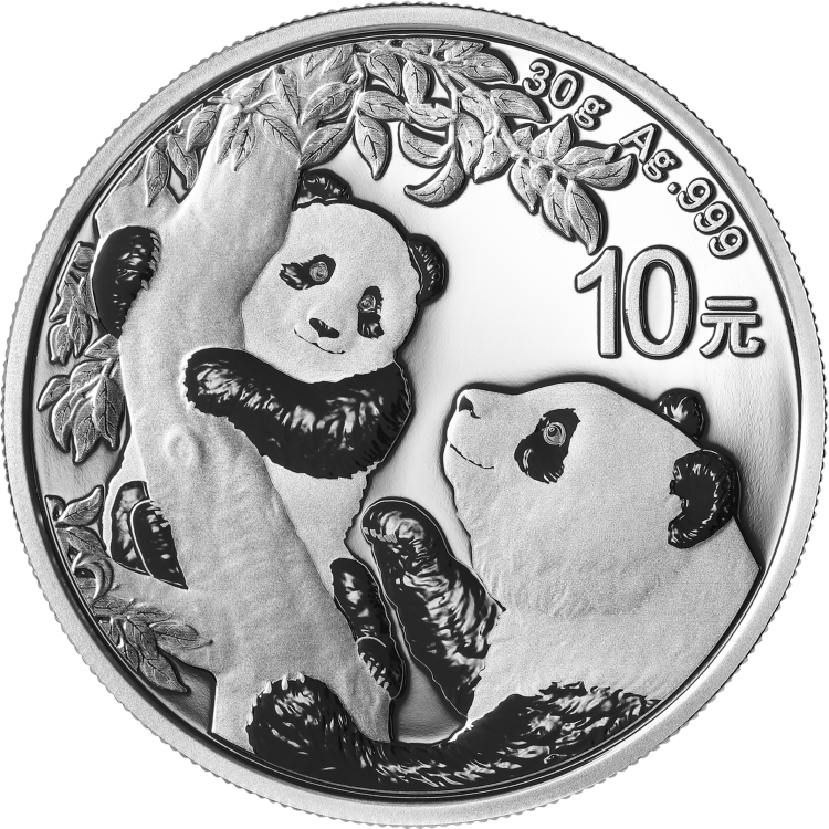 2021 China 10 Yuan 30g Ag.999 Panda Silver Coin Bu - UNC