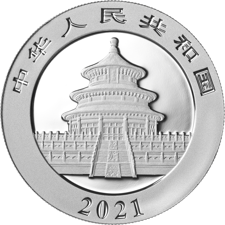 2021 China 10 Yuan 30g Ag.999 Panda Silver Coin Bu - UNC